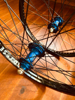 Profile Elite BMX Wheelset 9T LHD Cassette Blue Titanium Bolts MINT RRP £820