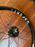 Profile Elite x G Sport BMX Wheelset 9T RHD Cassette Titanium Rainbow Spokes RRP £1000