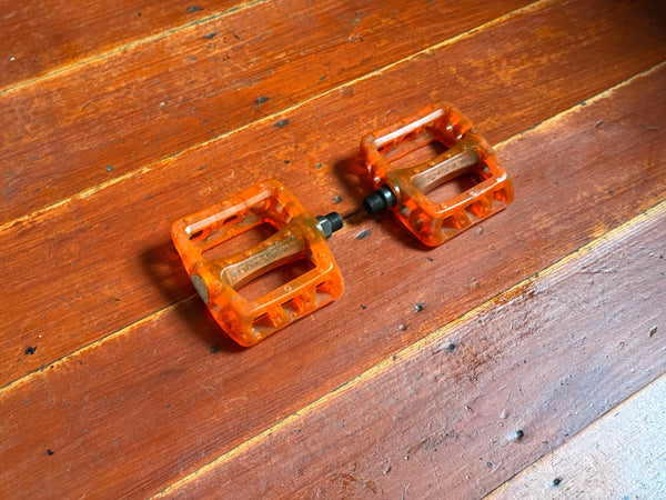 Odyssey Twisted Plastic Pedals Orange Clear