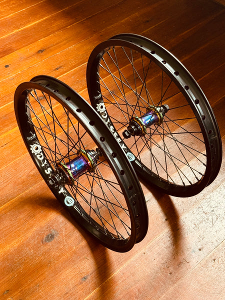 G Sport x Odyssey BMX Wheelset 9T RHD LHD Switchdrive Cassette Oil Slick Jet Fuel RRP 550