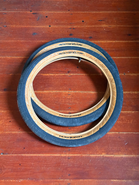 Demolition Momentum BMX Tyres Pair 2.35 Tan Wall RRP £80