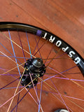 Profile Elite x G Sport BMX Wheelset 9T RHD Cassette Titanium Rainbow Spokes RRP £1000