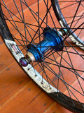 Profile Elite BMX Wheelset 9T RHD Cassette Blue Titanium Bolts RRP £750