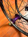 Profile Mini Purple BMX Wheelset 9T RHD Cassette Titanium Bolts RRP £600