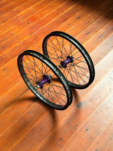 Profile Mini Purple BMX Wheelset 9T RHD Cassette Titanium Bolts RRP £600